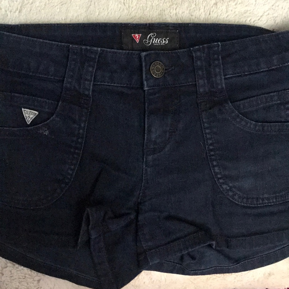 Navy Jean Shorts size 24 by GUESS